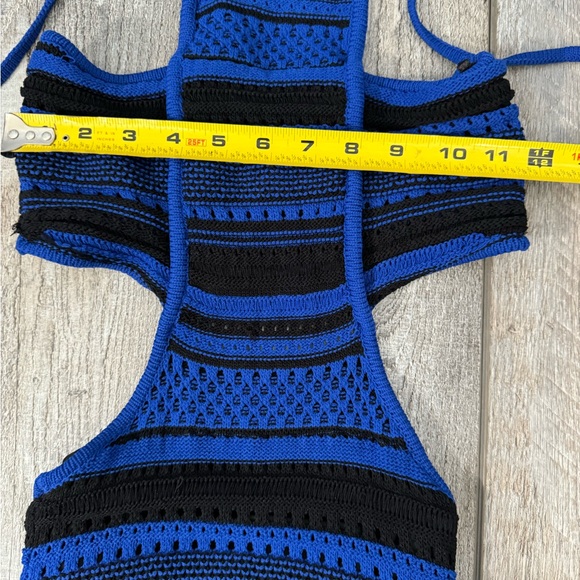 BEBE Knit Sweater Dress Bodycon with Back & Midriff Cutouts Halter - S/P (XSP) - Picture 3 of 9